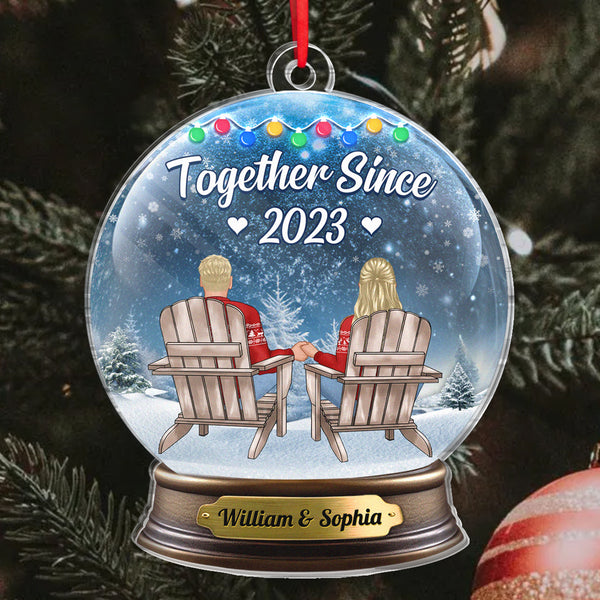 You And Me We Got This - Customized Personalized Crystal Ball Acrylic Ornament - Gift For Couple Husband Wife