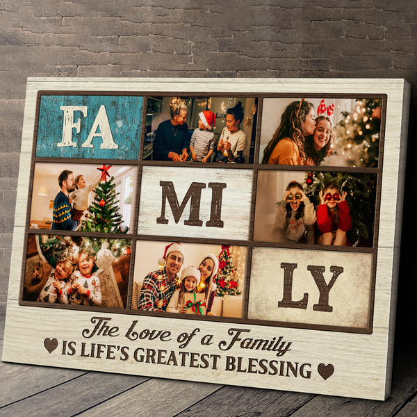 Custom Photo - The Best Of A Family - Customized Personalized Canvas - Gift For Family Dad Mom Sister Brother Kid