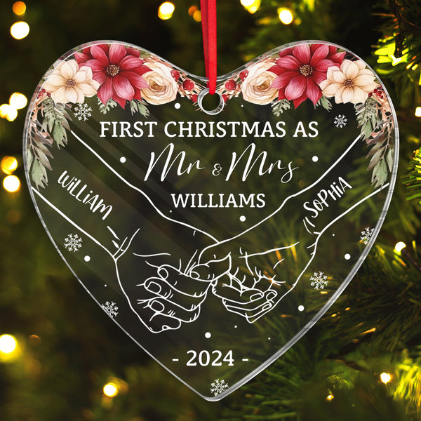 First Christmas - Customized Personalized Acrylic Ornament - Christmas Gift For Couple Husband Wife