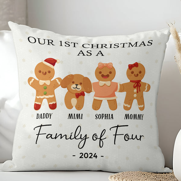 First Christmas As A Family - Personalized Custom Pillow - Christmas Gift For Family