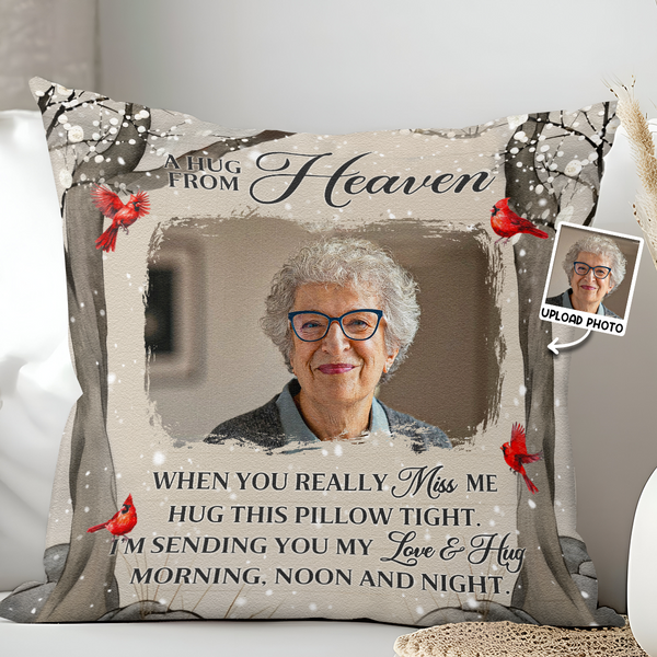 Custom Photo Loving You Forever - Memorial Personalized Pillow - Memorial Gifts For Family Members