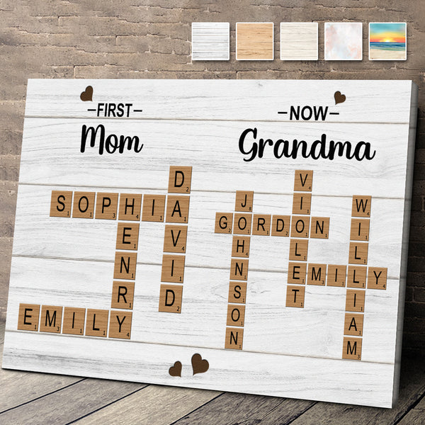 Custom Crossword Canvas Family Name - Personalized Customized Canvas - Gift For Family Members