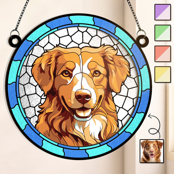 Custom Photo Pet Stained Glass - Personalized Acrylic Window Suncatcher Ornament - Gift For Pet Lovers