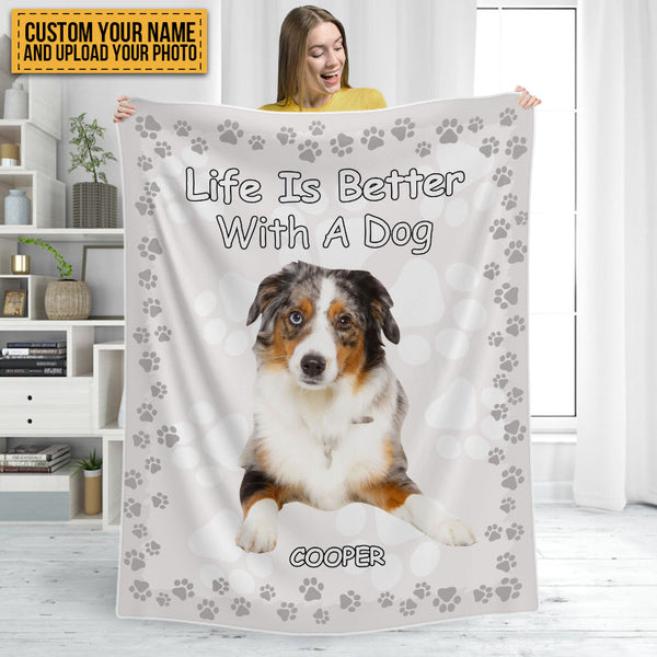 Custom Photo  Personalized Custom Fleece Flannel Blanket Gifts For Pet Lovers