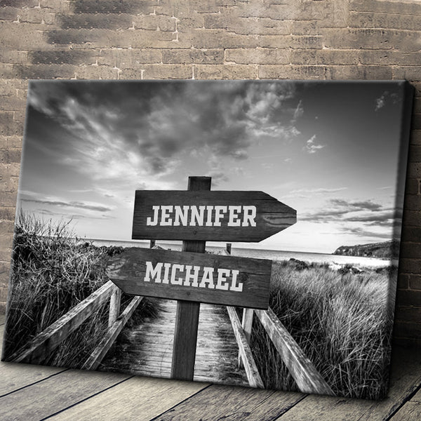 Our Names Are Recorded Next To The Ocean - Canvas Canvas, Gifts Personalized Custom Framed Canvas Wall Art
