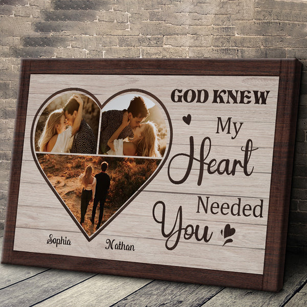 My Heart Needed You - Canvas Memorial Canvas, Wedding Gifts Personalized Custom Framed Canvas Wall Art