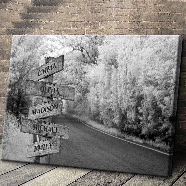 Custom Name - Black and White Style - Personalized Customized Canvas - Gift For Family - Family Canvas