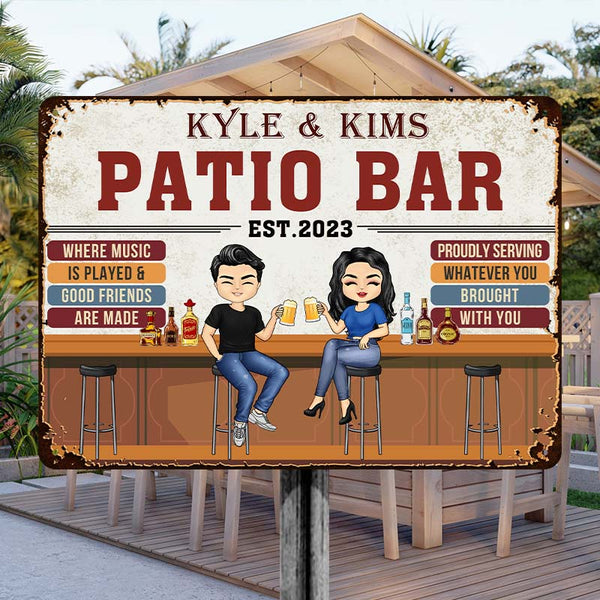 Where Music Is Played & Good Friends - Personalized Custom Bar Metal Sign - Bar Sign Decoration