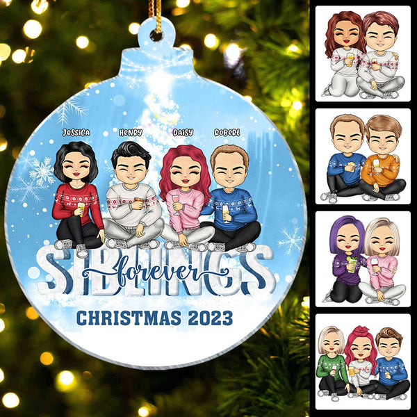 Personalized Ornament - Besties Best Team Forever - Christmas Gift
