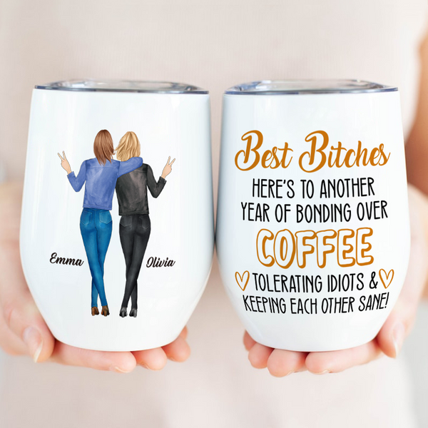 Keeping Each Other Sane Gift For Besties Personalized Custom Wine Tumbler
