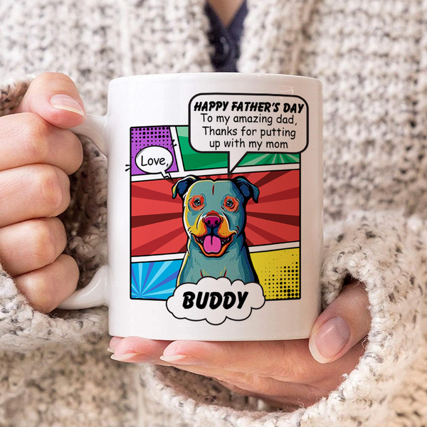 Pop Art Amazing Mom/Dad  -  Personalized Custom Ceramic Mug Gift For Dog Lovers