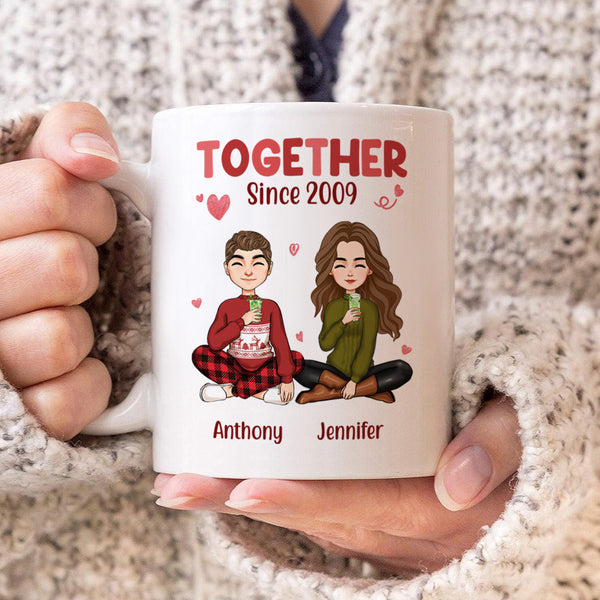 Couple Together Since - Personalized Custom Ceramic Mug - Christmas Gift For Couples