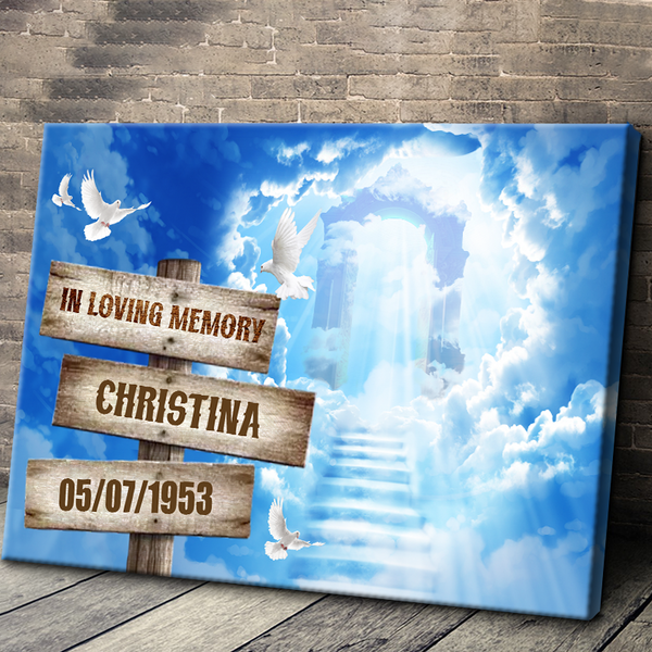 In Memory Of Loved One In Heaven - Memorial Gifts - Personalized Canvas Prints