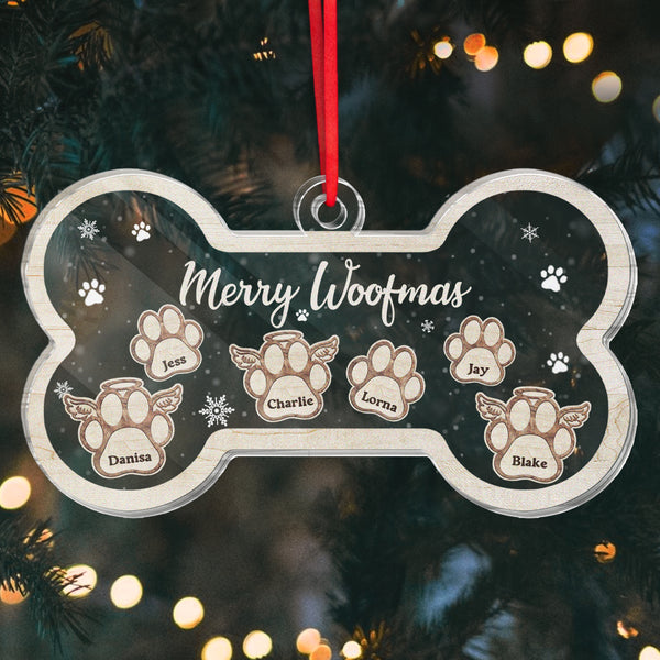 Merry Woofmas - Personaliized Customized Ornament - Gifts For Dog Owners, Dog Lovers