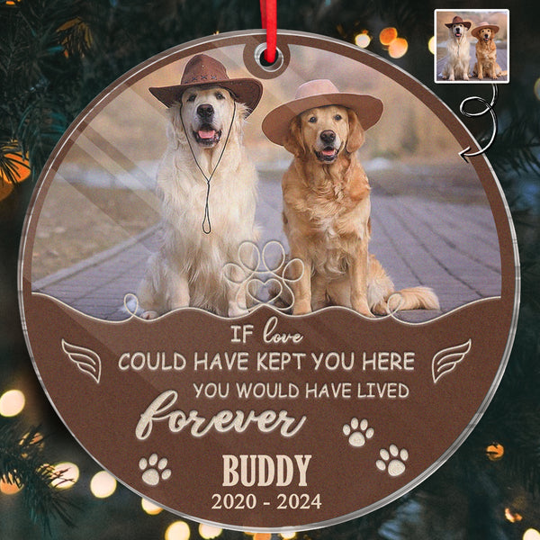 Custom Photo And Tonight I’ll Fall Asleep, With You In My Heart - Personalized Customized Ornament - Gift For Pet Lover