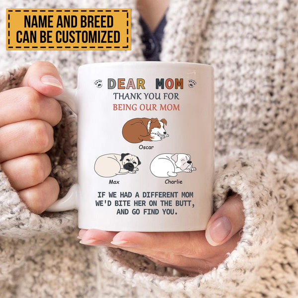 Dear Mom Thank You For Being Our Mom - Pet Mug - Gifts For Dog Lovers Lovely Pet Personalized Custom Mug