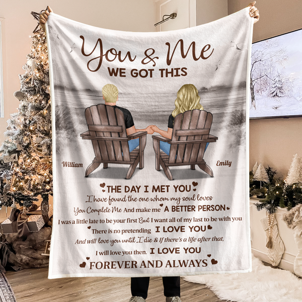 The Day I Met You Couples  - Personalized Photo Blanket - Gifts For Couples