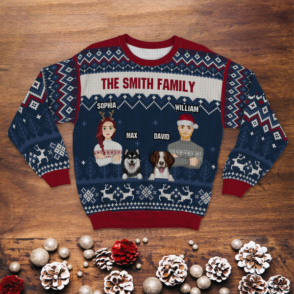The Christmas Pet Family - Personality Customized Ugly Sweater - Christmas Gift For Pet Family - Gift For Pet Dog Cat Family