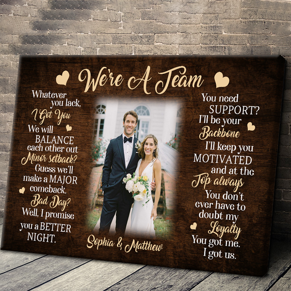 Custom Photo - Be Your Backbone - Personality Customized Canvas - Gift For Couple Husband Wife