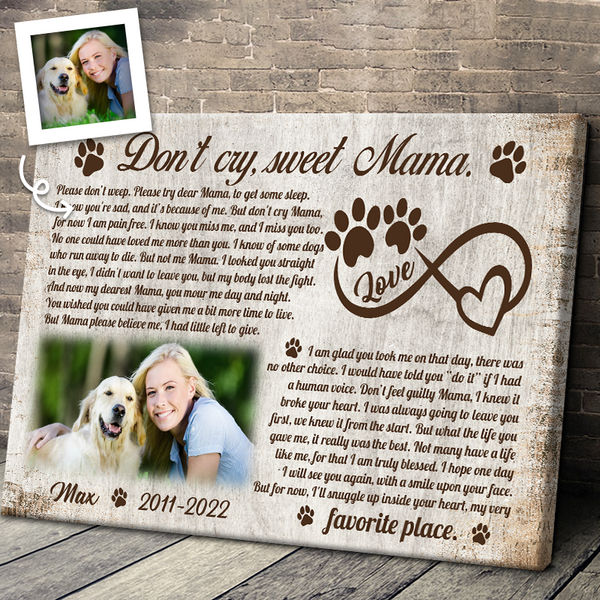 Don't Cry Sweet Mama - Memorial Gifts - Personalized Canvas Prints