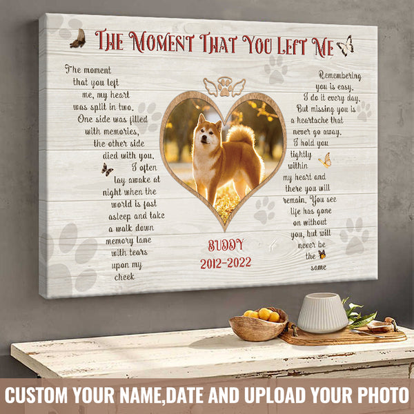 Custom Photo Personalized Custom Canvas Wall Art Memorial Gift For Dog Lovers