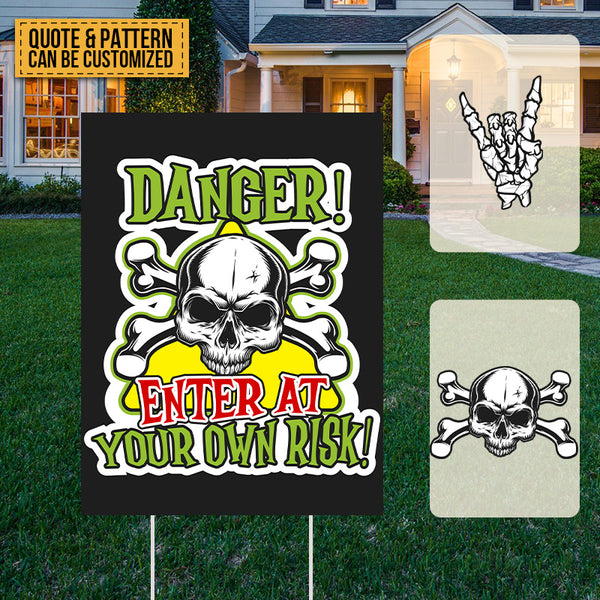 Halloween Decor Yard Signs With Stakes for Halloween, Scary Skull Halloween Party Supplies