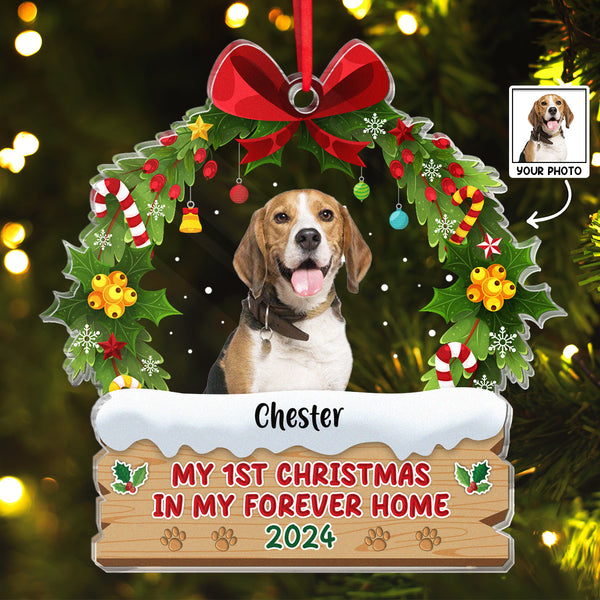 Custom Photo My Forever Home - Personalized Customized Ornament - Christmas Gifts For Pet Lovers