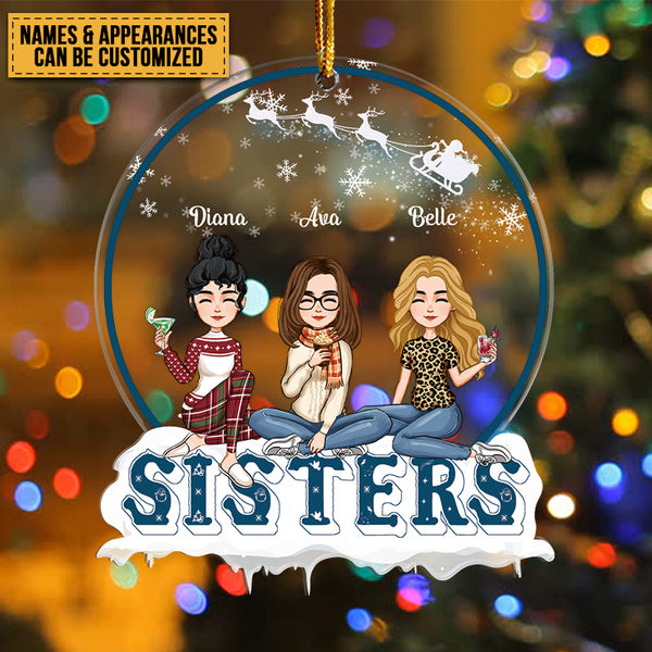 Best Sisters Forever - Personalized Customized Ornament - Christmas Gift For Best Friend Bestie