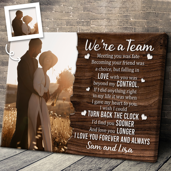 Custom Photo - Love You Longer - Personality Customized Canvas - Gift For Couple Husband Wife