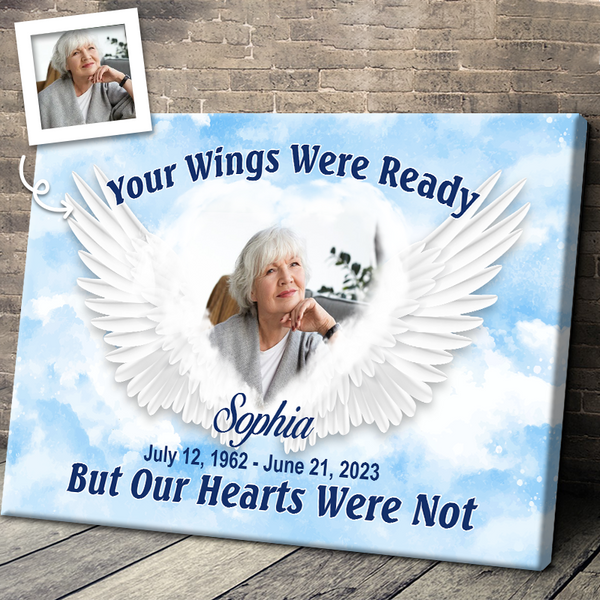 Your Wings Were Ready - Memorial Gifts - Personalized Canvas Prints