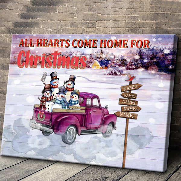 All Heart Come Home For Christmas, Personalized Canvas Prints, Christmas Gifts For Family