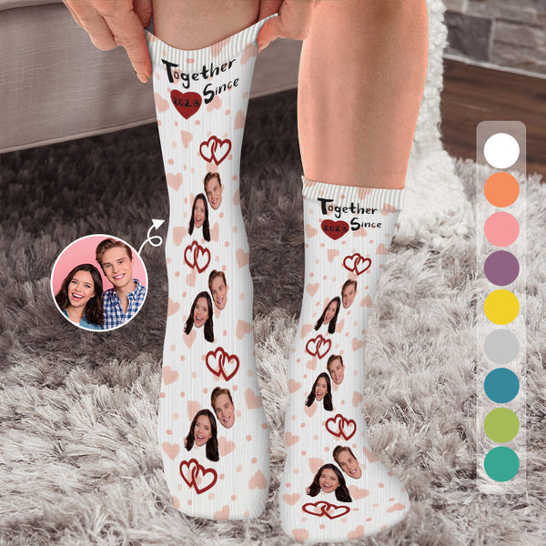Personalized Socks - Together Since - Gift For Couple Lover - Valentine's Day Gift