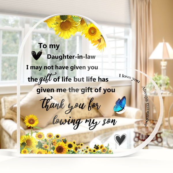 To Daughter-In-Law - Personalized Personalized Acrylic Plaque - Unique Gift