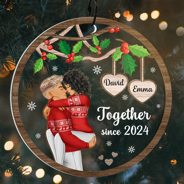 Together Since - Personalized Acrylic Window Suncatcher Ornament - Gift For Married Couple Husband Wife