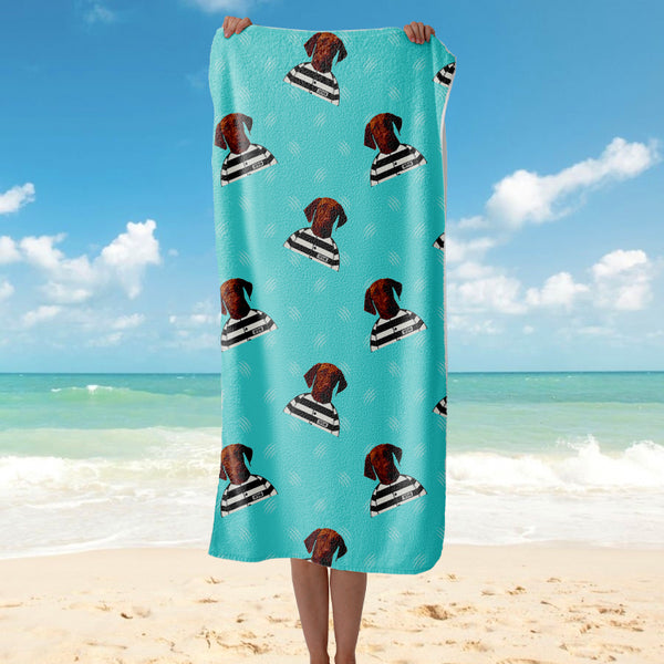 Custom Photo Personalized Custom Beach Towel  - My Cutest Dog - Gifts For Pet Lovers