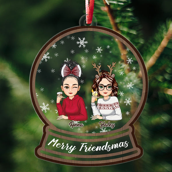 Merry Friendsmas - Friendsmas Ornament - Christmas Gifts For Besties Personalized Custom Acrylic Ornament