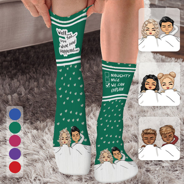 We Can Explain - Personalized Customized Socks - Gift For Couple Lover - Valentine's Day Gift