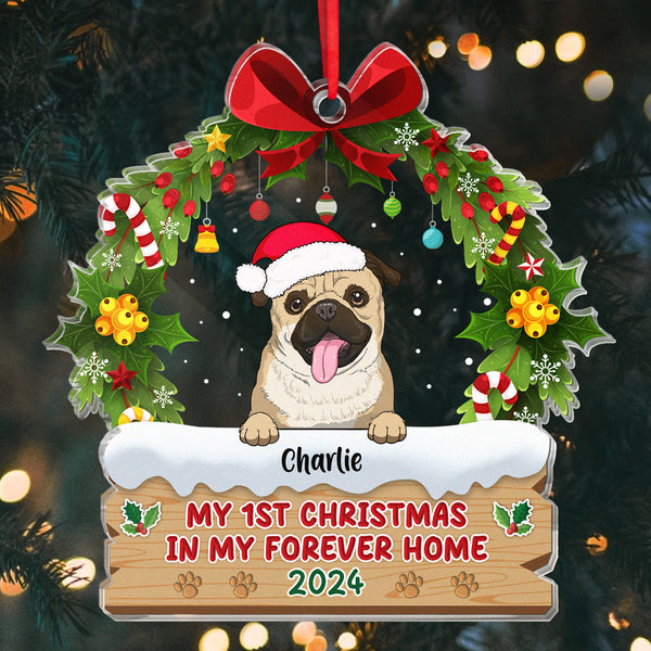 My 1st Christmas In My Forever Home - Personalized Customized Ornament - Christmas Gifts For Dogs,  Dog Lovers