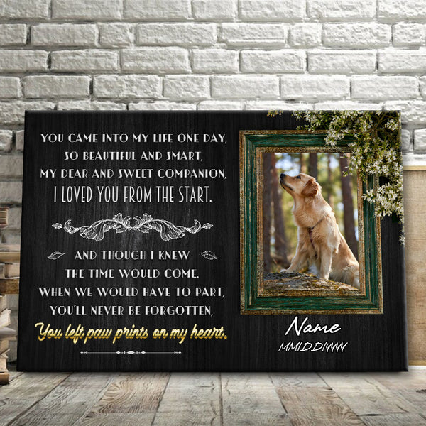 Custom Photo Personalized Canvas Wall - You'll Never Be Forgotten - Sympathy Gifts For Dog Passing, Memorial Gifts For Dog Owners