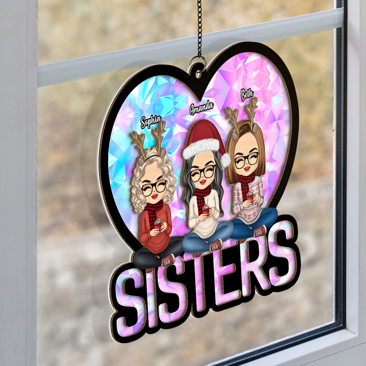 Personalized Upload Photo Besties Round Rug - Gift Idea For Friends/Sisters/Besties - Come Jon Us (In Hell) main image 0
