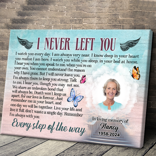 Custom Photo - Every Step With You - Personalized Customized Canvas - Gift For Loss Memorial Gift