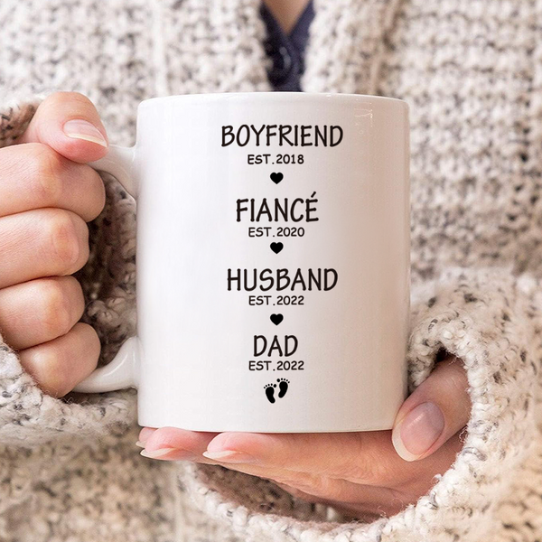 First Time Dad Father's Day Gift For Husband Personalized Custom Ceramic Mug