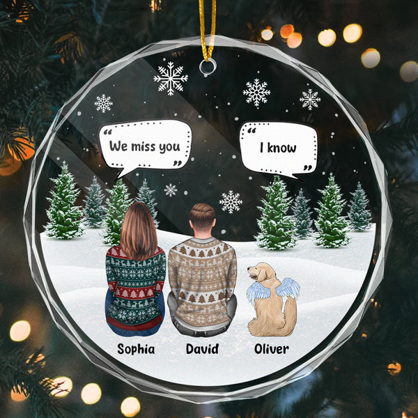 I Miss You More Each Day - Personalized Glass Ornament - Christmas Memorial Gift For Dog Lovers