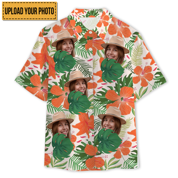 Custom Photo - Interesting Cut Head Photo Flower Theme Summer Hawaii - Customized Gift - Personalized Customized Hawaiian shirt