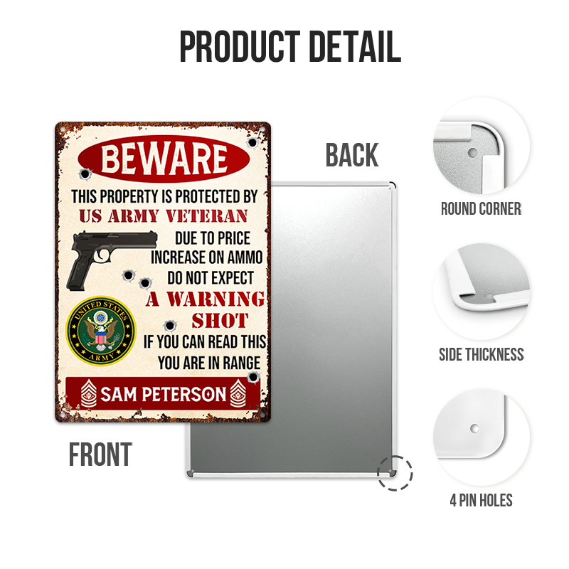 Military Warning Sticker Military Themed Beware Warning Sign - Personalized Customized Metal Si ...