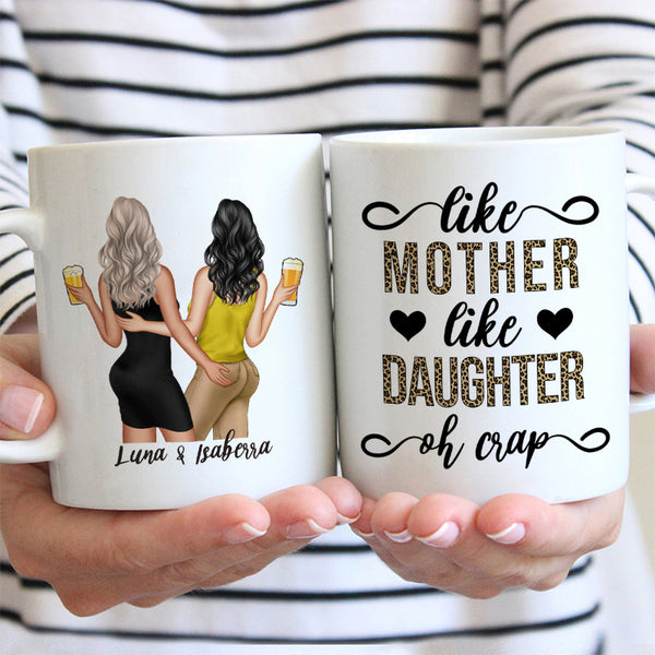 Like Mother Like Daughter Leopard -  Gift For Mother, Mom Personalized Custom Ceramic Mug