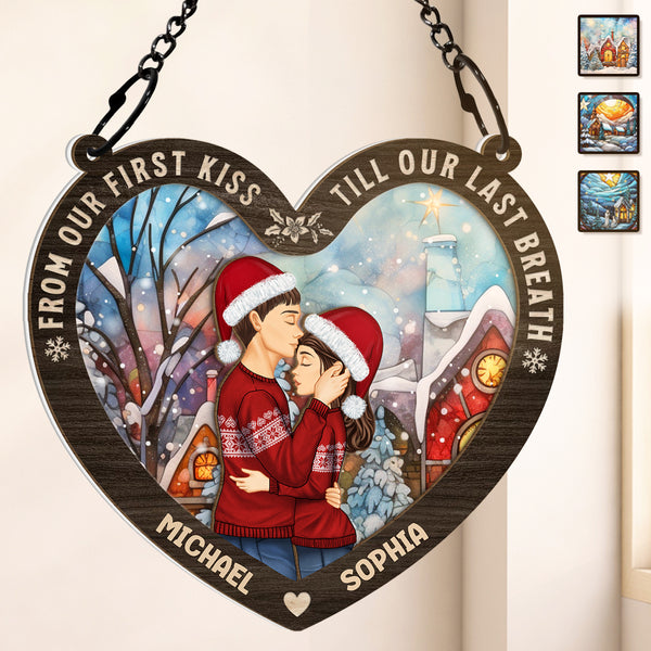 Till Our Last Breath - Customized Personalized Window Suncatcher Ornament - Christmas Gift For Couple Husband Wife