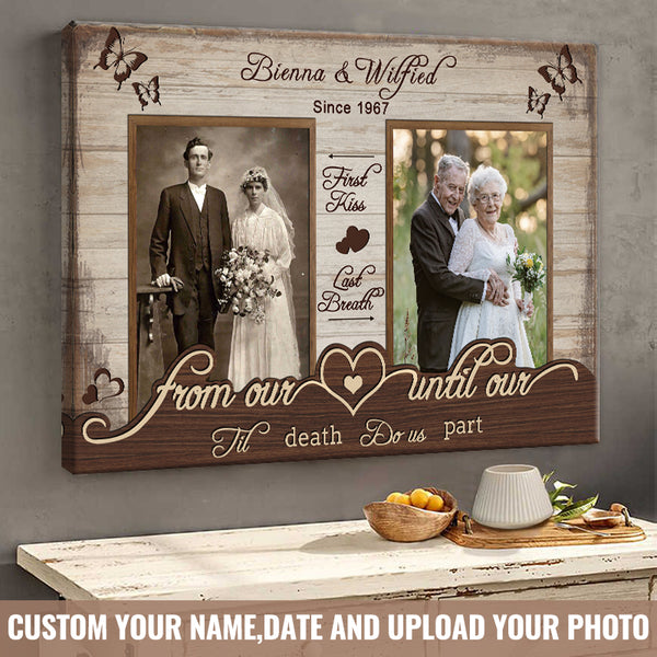 Custom Photo Personalized Canvas Keep Happiness Here Gifts For Our Happy Marriage For Couples