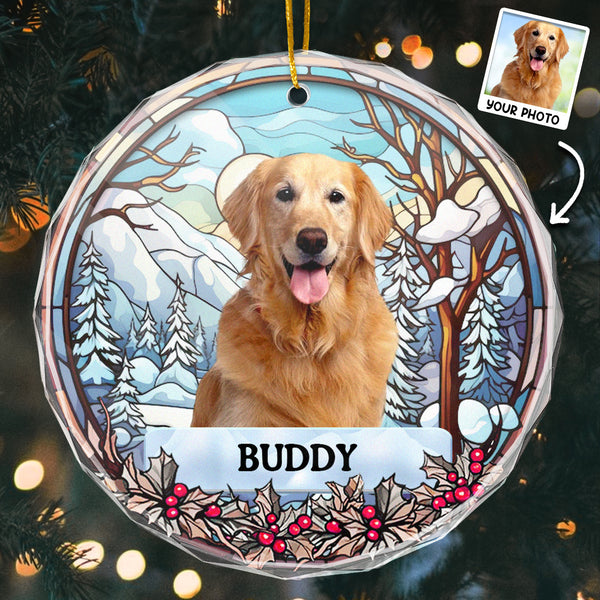 Custom Pet Photo - Personalized Glass Ornament - Christmas Gift For Dog Lovers, Pet Lovers, Pet Loss