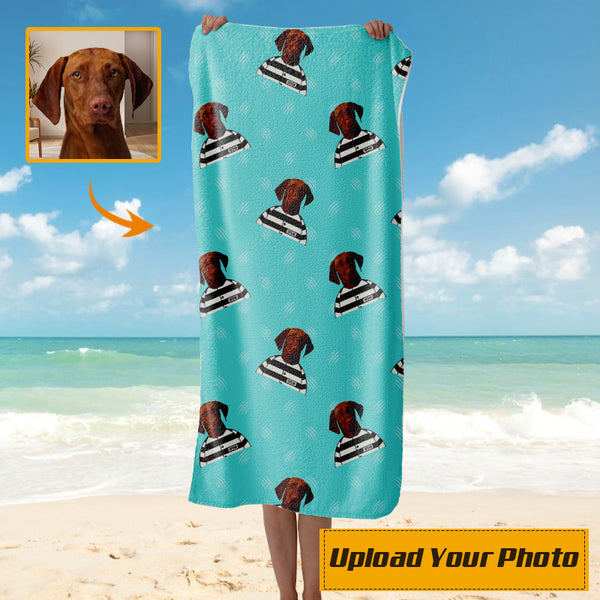 Custom Photo Personalized Custom Beach Towel  - My Cutest Dog - Gifts For Pet Lovers